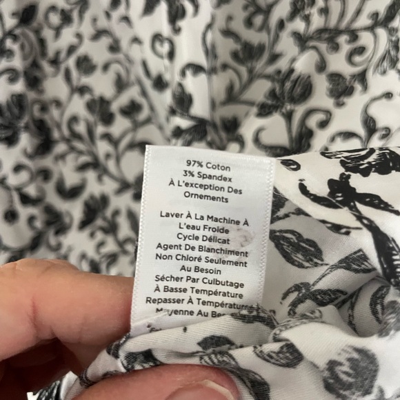 Talbots Black & White Floral Paisley Button Down Blouse - Picture 3 of 5